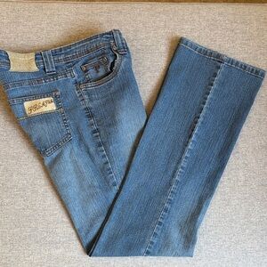 Blue Denim Jeans with Embroidered Pocket